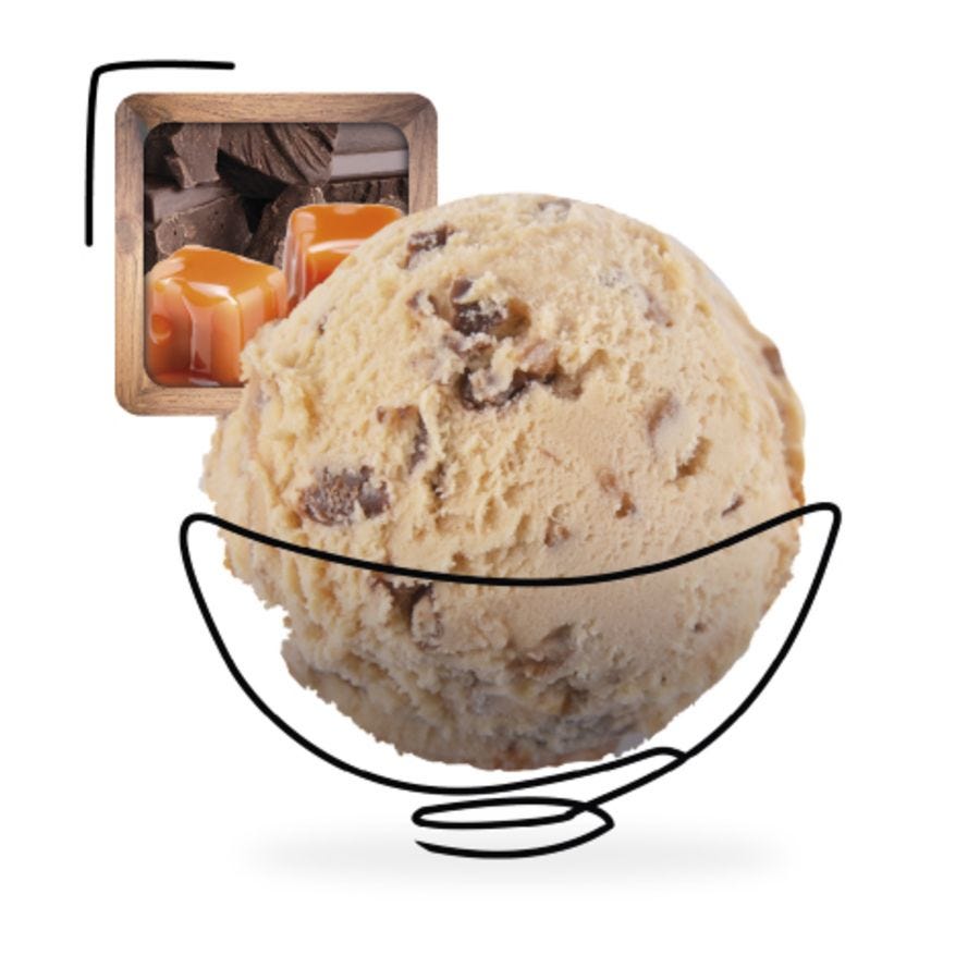 Glace caramel chocolat artisanale 2,5 l