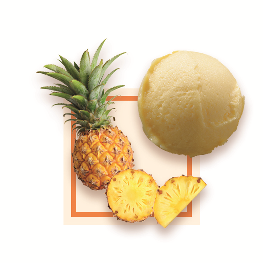 Sorbet plein fruit ananas artisanal spécial glacier