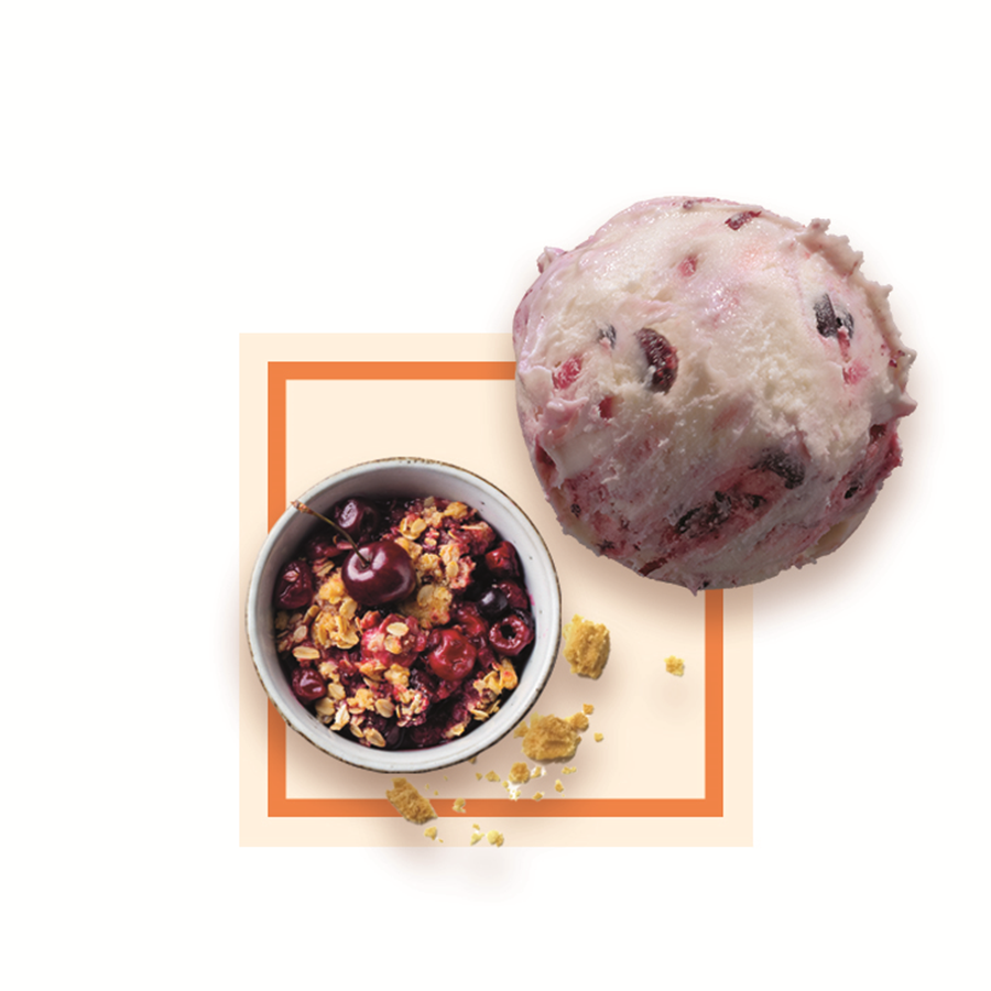 Glace crumble fruit rouge artisanale spécial glacier