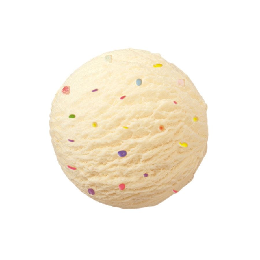 Glace confetti goût vanille et bonbon