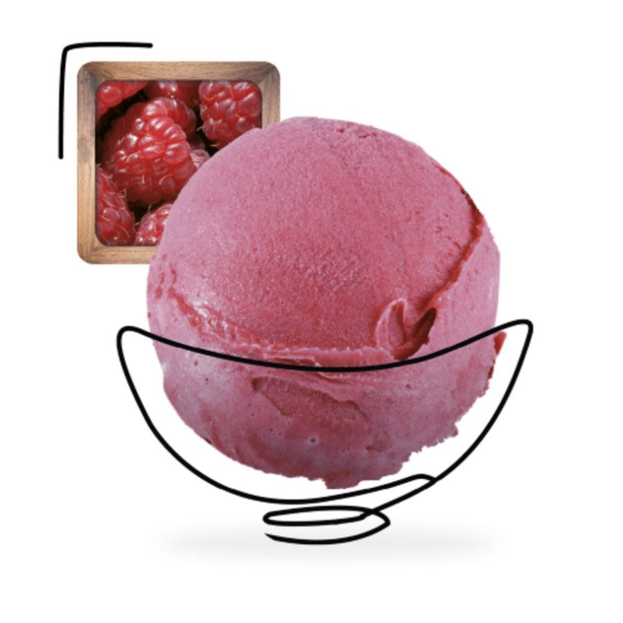 Sorbet plein fruit framboise artisanal