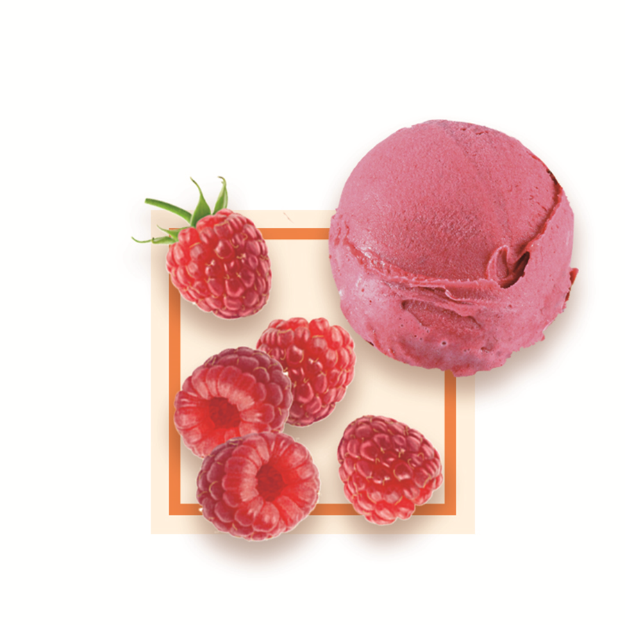 Sorbet plein fruit framboise artisanal 