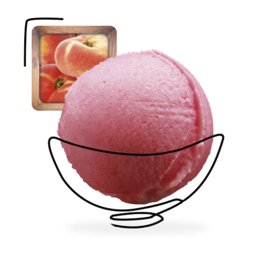 Sorbet plein fruit pêche de vigne artisanal