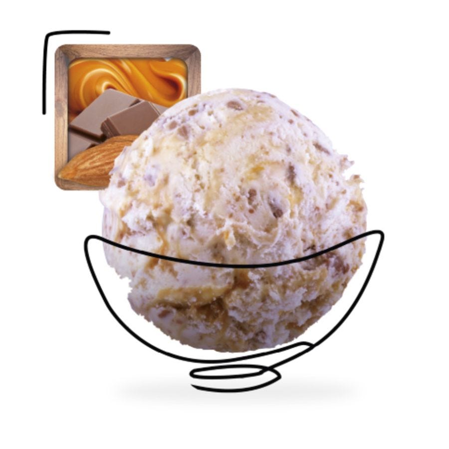 Glace aux éclats de Daim® artisanale