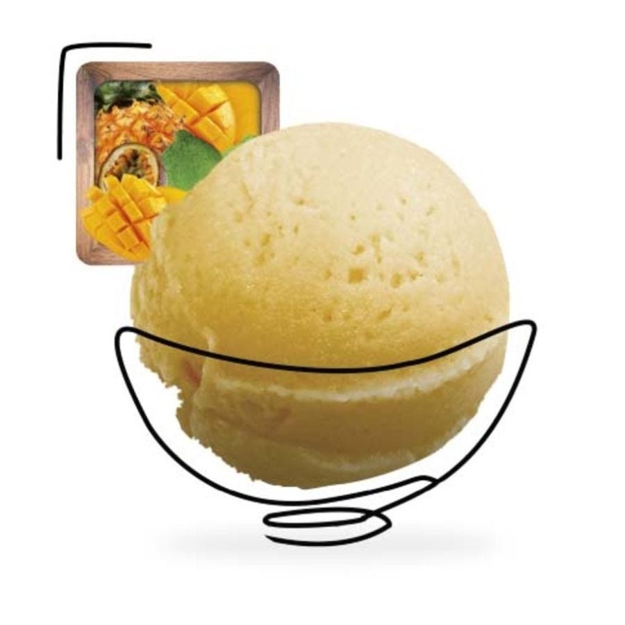 Sorbet plein fruit aux fruits des tropiques artisanal