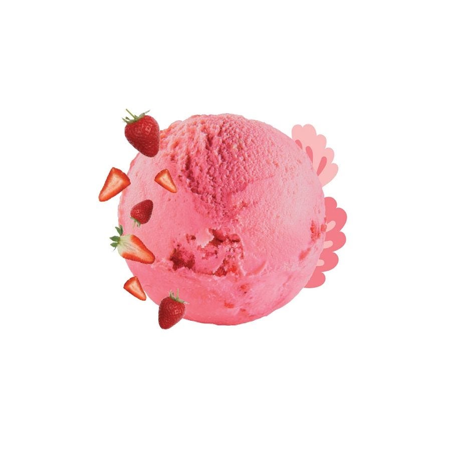 Sorbet plein fruit fraise avec morceaux