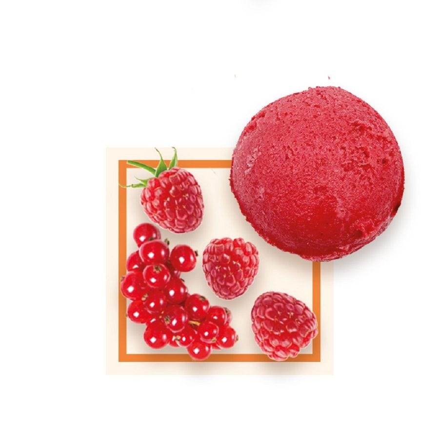 Sorbet plein fruit groseille framboise artisanal