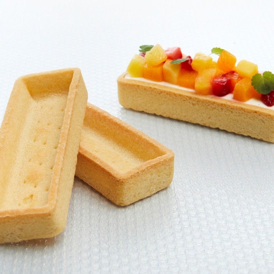 Fond de tartelette trendy sucrée rectangle 9,6 x 3,5 cm