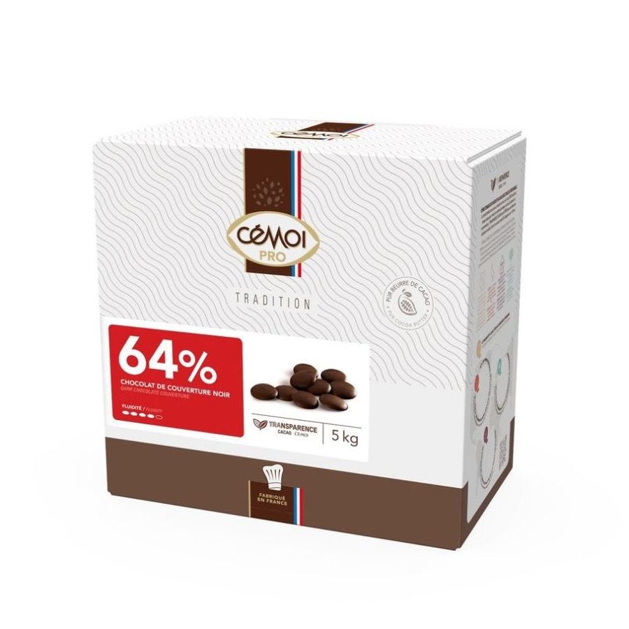 Chocolat de couverture noir 64%