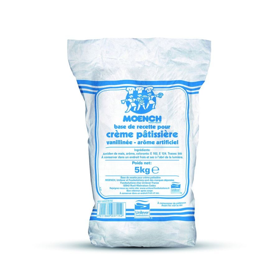 Préparation pour crème pâtissière à chaud