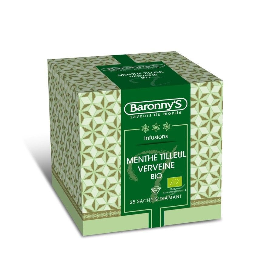 Infusion menthe tilleul verveine bio