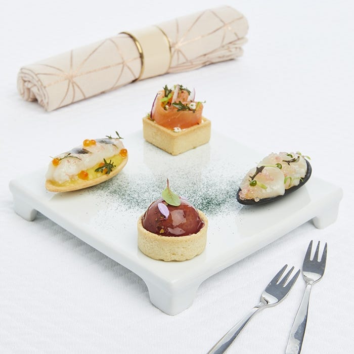 assortiment amuse bouches trendy coquille