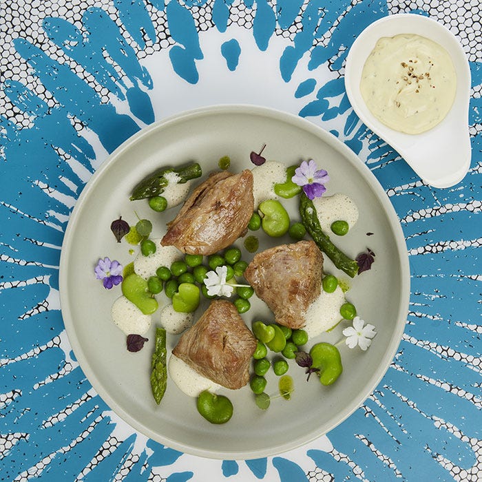 saute veau feves sauce bearnaise