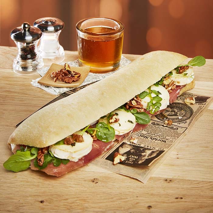 ciabatta jambon italien chevre et miel