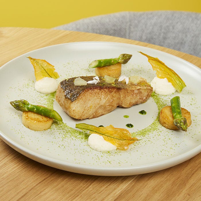 pave merlu roti panisses puree celeri