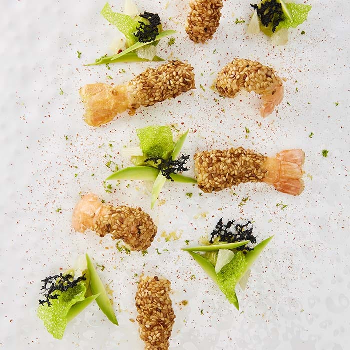 langoustines croustillantes au sesame dore