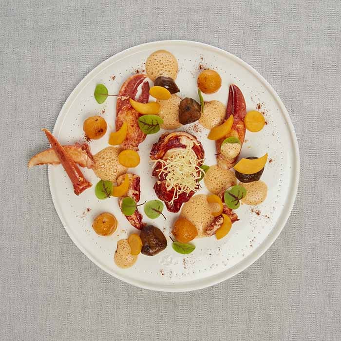 homard roti chataignes butternut sauce coraline