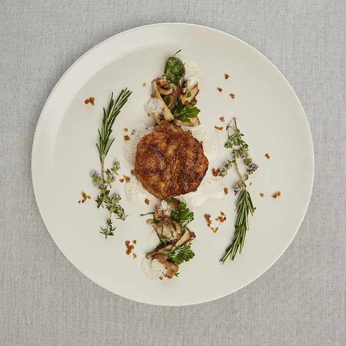 noix ris veau roti echalotes cepes