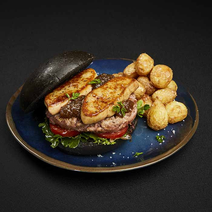 burger reveillon pain noir foie gras