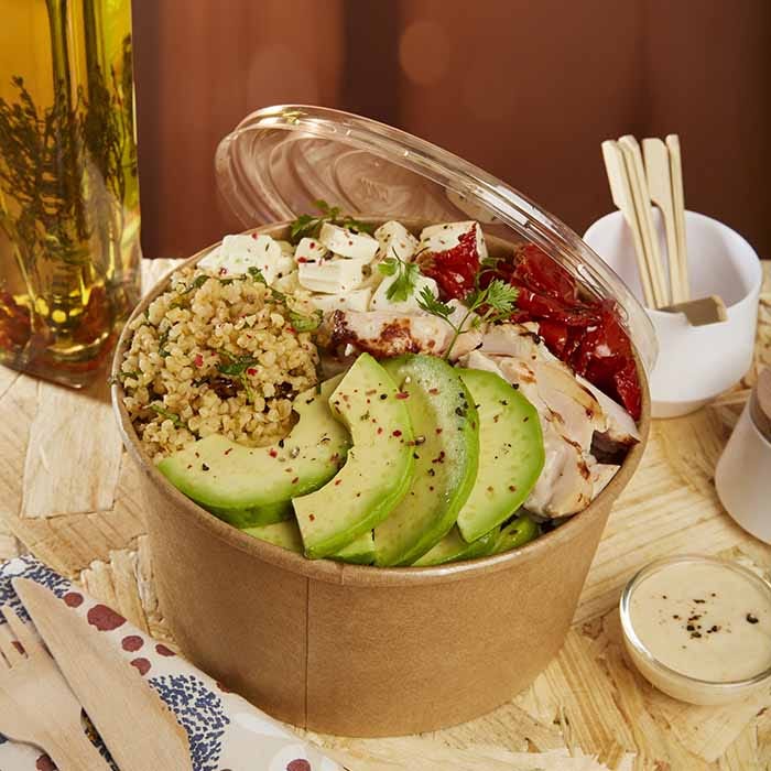 bowl poulet boulgour feta grecque avocat