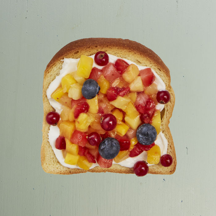 tartine soleil brunoise fruits fromage blanc