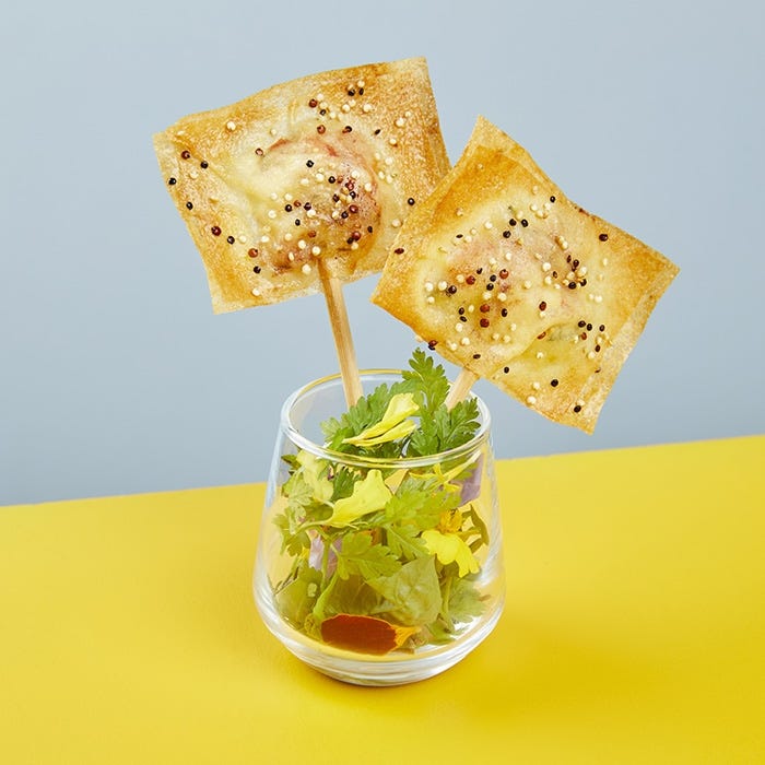 sucette feuille brick feta porchetta