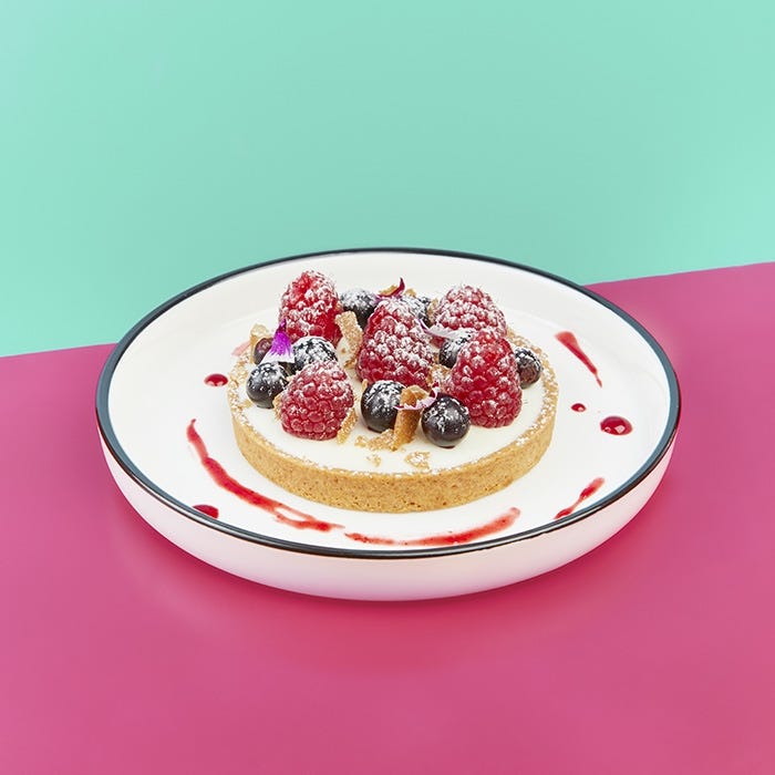 tartelette chocolat blanc framboise myrtille